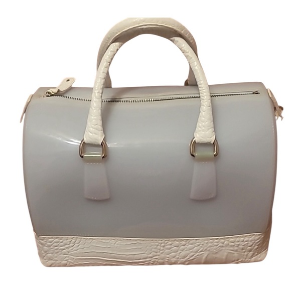 Furla Croc Embossed Candy Bag Limited Edition Rubber 12in x9in